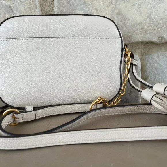 NEW Tory Burch McGraw Leather Camera Bag in Brie/Cream AUTHENTIC - Picture 4 of 5